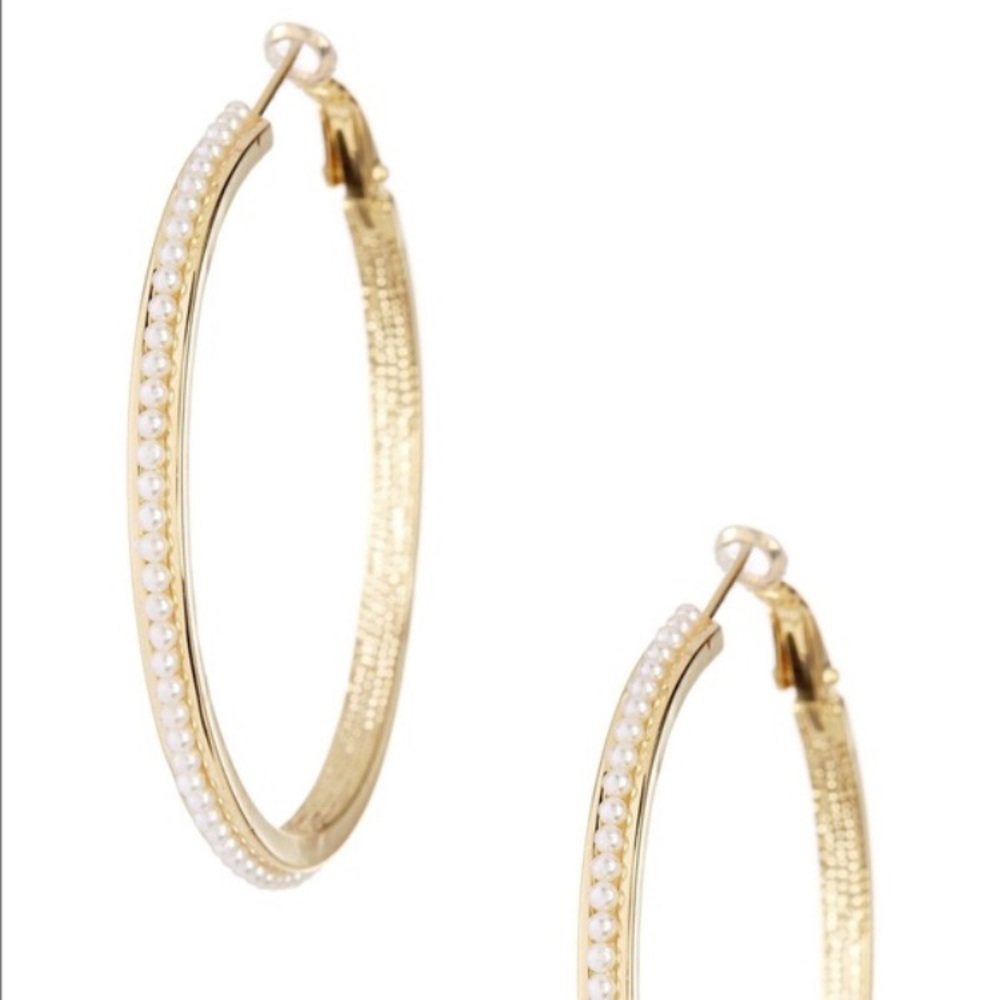 Pearl Gold Hoops